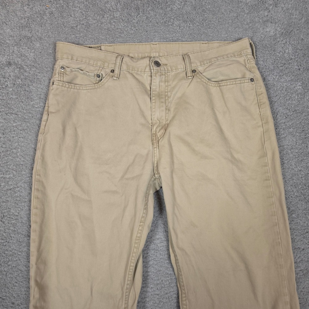 Levis 514 Chino Pants Mens 38x32  Straight Fit Tan Excellent Khaki Cotton Casual - Picture 7 of 8